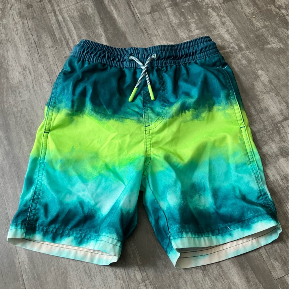 Boys Vibrant Blue and Green Swim Shorts